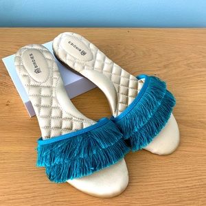 Birdies ‘The Sparrow’ satin fringe slides